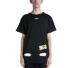 Camiseta negra de manga corta Off-White para hombre C/O Virgil Abloh con rayas de tigre y salpicaduras de tinta