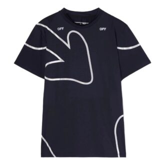 Camiseta negra de manga corta y corte ajustado con estampado de flechas y logotipo de Off-White para hombre, colección Otoño-Invierno 2022