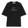 Camiseta negra de manga corta y corte holgado con cuello redondo y estampado de flechas de Off-White para hombre, colección primavera-verano 2022