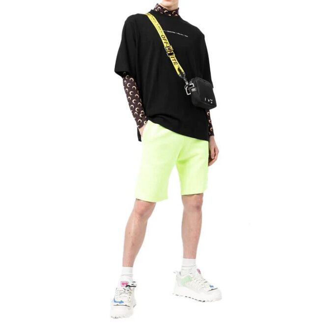 Camiseta negra de manga corta y corte holgado con estampado de flechas y letras para hombre Off-White FW21