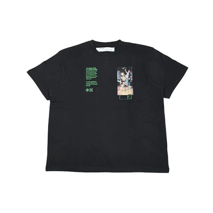 Camiseta negra de manga corta y corte holgado Off-White para hombre C/O VIRGIL ABLOH con diseño de esqueleto