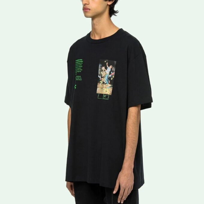 Camiseta negra de manga corta y corte holgado Off-White para hombre C/O VIRGIL ABLOH con diseño de esqueleto