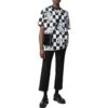 Camiseta negra de manga corta y cuello redondo con estampado de flores a cuadros Off-White para hombre, temporada primavera-verano 2022, corte holgado