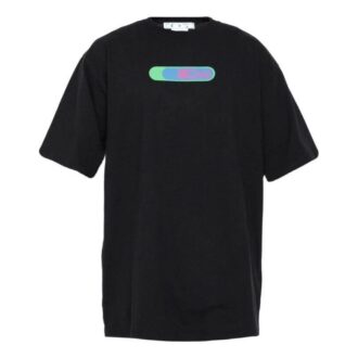 Camiseta negra de manga corta y cuello redondo con estampado de logotipo Off-White para hombre, temporada primavera-verano 2022, corte holgado