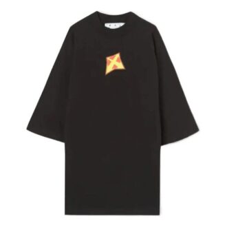 Camiseta negra de manga corta y cuello redondo con estampado del logotipo Off-White para hombre, colección Otoño-Invierno 2022, corte holgado