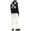 Camiseta negra de manga larga con cuello redondo y estampado de logotipo Off-White para hombre FW22