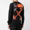 Camiseta negra de manga larga con estampado de manos y planeta de Off-White para hombre