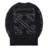 Camiseta negra de manga larga con flecha hueca impresa en 3D para hombre de Off-White