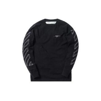 Camiseta negra de manga larga con flecha hueca impresa en 3D para hombre de Off-White