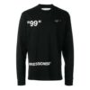 Camiseta negra de manga larga holgada con cuello redondo Ice Man para hombre de Off-White