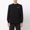 Camiseta negra de manga larga y corte holgado con estampado de flechas y letras Caravaggio de Off-White para hombre, colección primavera-verano 2022