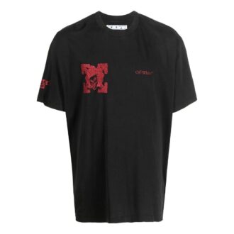 Camiseta negra de pantalón corto con cuello redondo y diseño de flecha Off-White para hombre, temporada Otoño-Invierno 2022