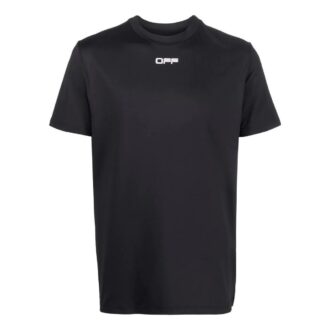 Camiseta negra de pantalón corto con cuello redondo y estampado del logotipo Off-White para hombre, colección Otoño-Invierno 2022
