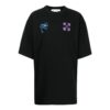 Camiseta negra de pantalón corto y cuello redondo con estampado de logotipo Off-White para hombre, colección primavera-verano 2022