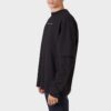 Camiseta negra holgada de manga larga con estampado de flecha verde en la manga de Off-White para hombre, colección FW21