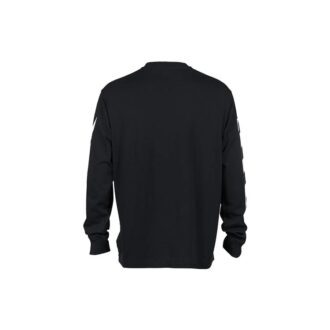 Camiseta negra holgada de manga larga con patrón de rayas alfabéticas en diagonal de Off-White para hombre, temporada primavera-verano 2022