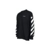 Camiseta negra holgada de manga larga con patrón de rayas alfabéticas en diagonal de Off-White para hombre, temporada primavera-verano 2022