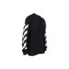 Camiseta negra holgada de manga larga con patrón de rayas alfabéticas en diagonal de Off-White para hombre, temporada primavera-verano 2022