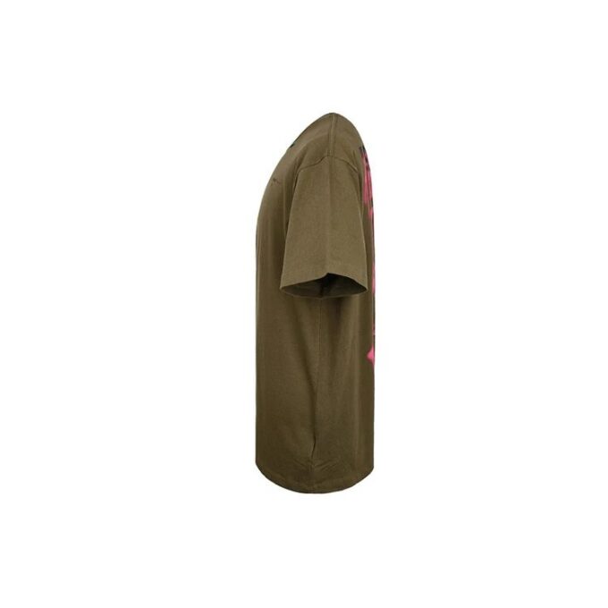 Camiseta Off-White de manga corta y corte holgado con estampado de flechas de graffiti para hombre, color verde militar