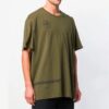 Camiseta Off-White de manga corta y corte holgado con estampado de flechas de graffiti para hombre, color verde militar