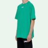 Camiseta Off-White para hombre Caravaggio con estampado en la espalda cuadrada, pantalones cortos y corte holgado, verde o Virgil Abloh