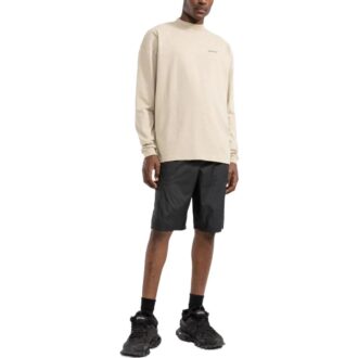 Camiseta Off-White para hombre, colección Otoño-Invierno 2022, con estampado de letras, cuello redondo, manga larga y corte holgado, color blanco cremoso