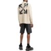 Camiseta Off-White para hombre, colección Otoño-Invierno 2022, con estampado de letras, cuello redondo, manga larga y corte holgado, color blanco cremoso