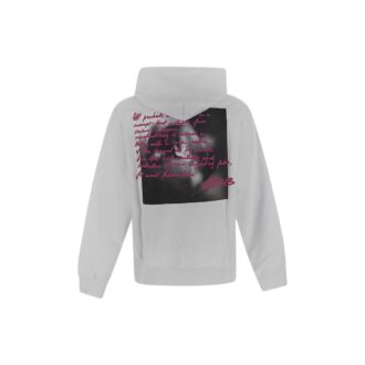 Camiseta Off-White para hombre, colección Otoño-Invierno 2022, con estampado de letras en el pecho, manga larga, color gris claro