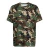 Camiseta Off-White para hombre, colección primavera-verano 2022, con estampado de camuflaje, cuello redondo y pantalones cortos, color verde