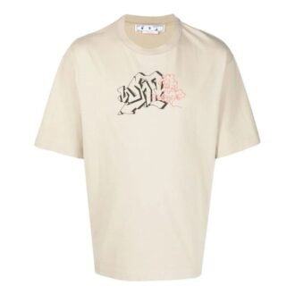 Camiseta Off-White para hombre, colección primavera-verano 2022, con estampado de logotipo, cuello redondo y pantalones cortos, color blanco