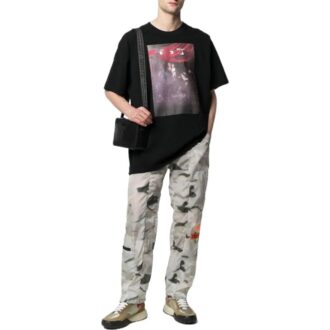 Camiseta Off-White para hombre, colección primavera-verano 2022, de pantalón corto, con estampado de colores lisos, color negro