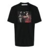 Camiseta Off-White para hombre, colección primavera-verano 2022, estampada, cuello redondo, pantalones cortos, color negro