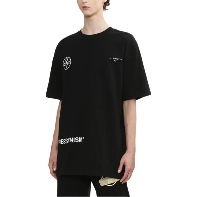 Camiseta Off-White para hombre de corte holgado y manga corta con estampado de flechas en negro