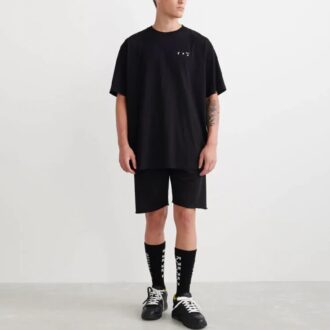 Camiseta Off-White para hombre de la colección primavera-verano 2022 con estampado de Caravaggio en la espalda, de corte holgado y manga corta, color negro