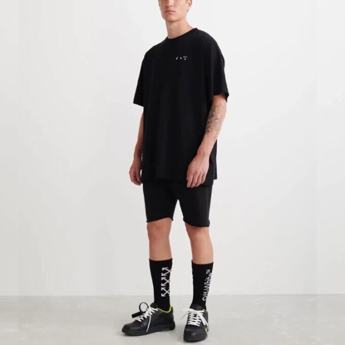 Camiseta Off-White para hombre de la colección primavera-verano 2022 con estampado de Caravaggio en la espalda, de corte holgado y manga corta, color negro