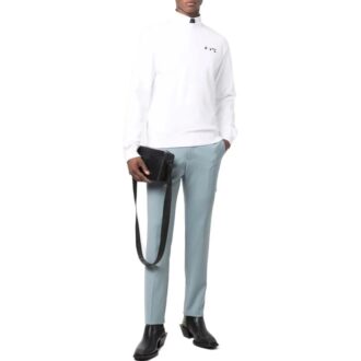 Camiseta Off-White para hombre de la colección primavera-verano 2022, de color liso con estampado del logotipo y cuello redondo, en blanco