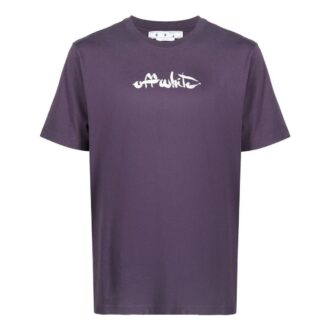 Camiseta Off-White para hombre de la colección SS22 con estampado de flechas, cuello redondo, pantalones cortos y corte holgado, color morado