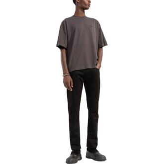 Camiseta Off-White para hombre de la colección SS22 con estampado del logotipo clásico en la espalda, cuello redondo y pantalones cortos, versión estándar, color marrón
