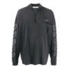 Camiseta Off-White para hombre de la temporada primavera-verano 2021 con estampado de flechas, media cremallera, manga larga y corte holgado en gris oscuro