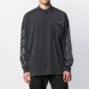 Camiseta Off-White para hombre de la temporada primavera-verano 2021 con estampado de flechas, media cremallera, manga larga y corte holgado en gris oscuro