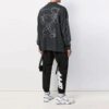 Camiseta Off-White para hombre de la temporada primavera-verano 2021 con estampado de flechas, media cremallera, manga larga y corte holgado en gris oscuro