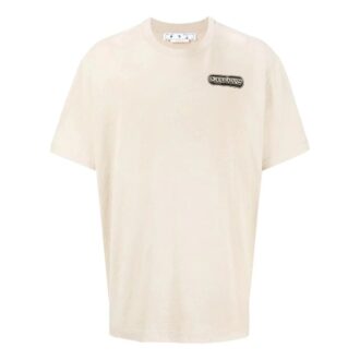 Camiseta Off-White para hombre de la temporada primavera-verano 2022 con estampado de logotipo, pantalones cortos y corte holgado, color marrón claro