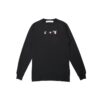 Camiseta Off-White para hombre FW21 con estampado de flechas, cuello redondo, manga larga y corte ajustado, color negro