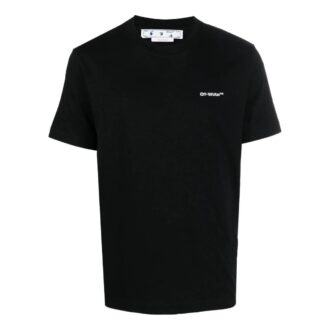 Camiseta Off-White para hombre FW22 con logotipo, rayas y cuello redondo, pantalones cortos, color negro