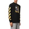 Camiseta Off-White para hombre FW22 de color liso, cuello redondo, estampado pintado y manga larga, color negro