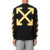 Camiseta Off-White para hombre FW22 de color liso, cuello redondo, estampado pintado y manga larga, color negro