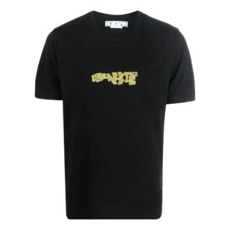 Camiseta Off-White para hombre FW22 de cuello redondo y manga corta, con estampado del logotipo de las flechas, corte ajustado, color negro