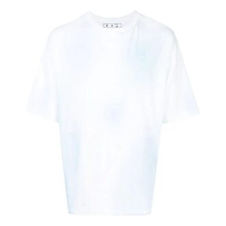 Camiseta Off-White para hombre FW22 de cuello redondo y pantalón corto con estampado de logotipo, azul y blanco