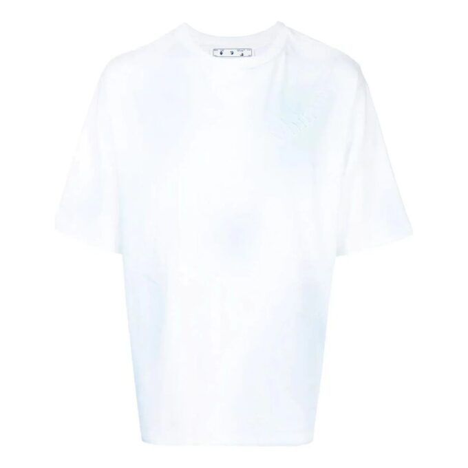 Camiseta Off-White para hombre FW22 de cuello redondo y pantalón corto con estampado de logotipo, azul y blanco