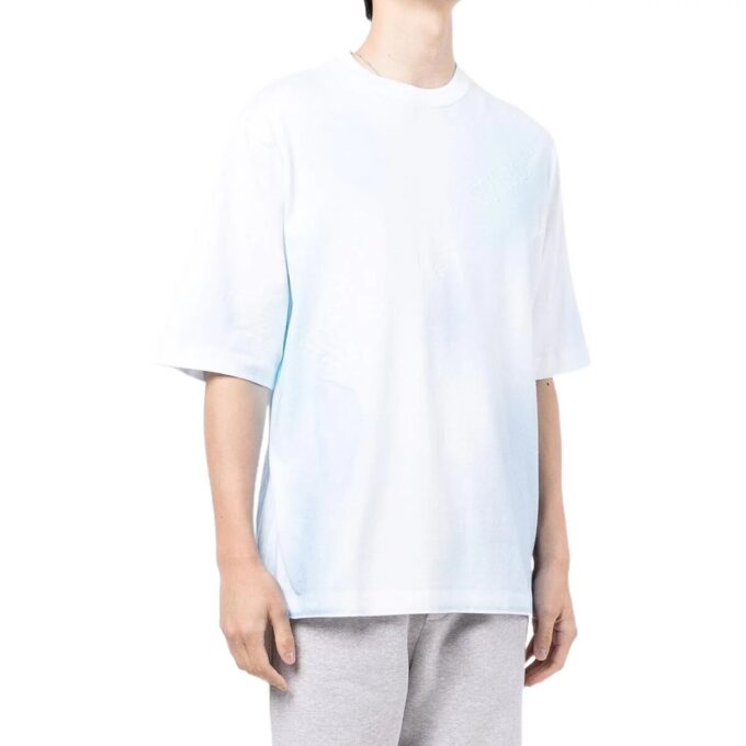 Camiseta Off-White para hombre FW22 de cuello redondo y pantalón corto con estampado de logotipo, azul y blanco